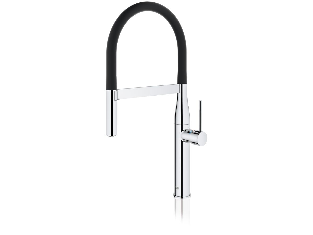 GROHE Essence Professional Pull Down Sink Mixer Tap Chrome / Black (5