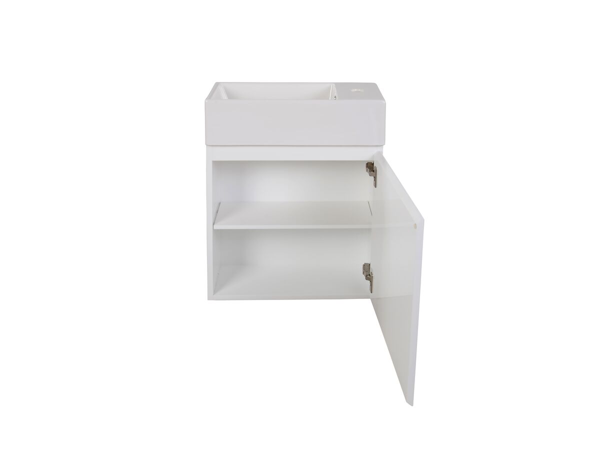 Posh Solus 485mm Wall Hung Powder Room Vanity Unit Right Hand Basin 1