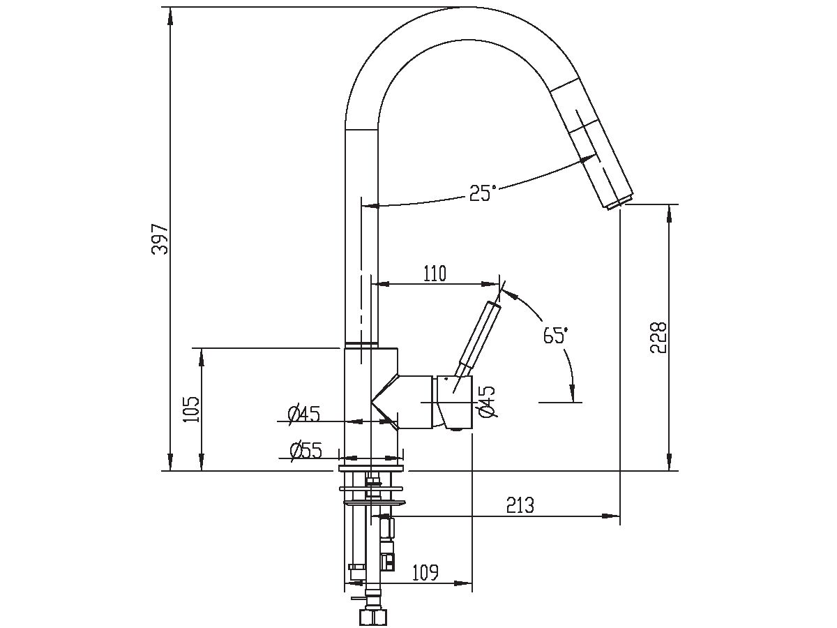 Mizu Drift Gooseneck Pull Out Sink Mixer Tap Chrome (4 Star) from Reece