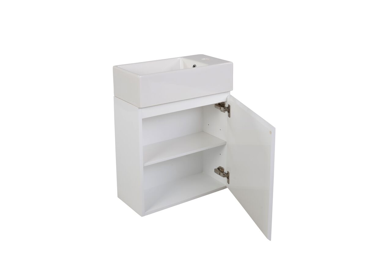 Posh Solus 485mm Wall Hung Powder Room Vanity Unit Right Hand Basin 1