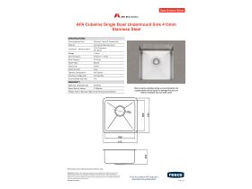 AFA Cubeline Single Bowl Undermount Sink 415mm Stainless Steel from Reece