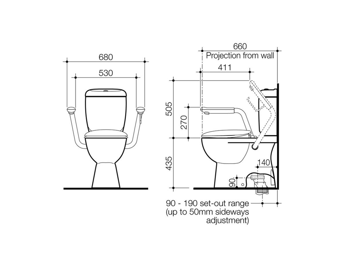 Caroma Caravelle Easy Height Close Coupled Bottom Inlet S Trap Toilet